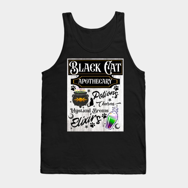 Black Cat Apothecary - Spooky - Halloween Tank Top by Artimas Studio